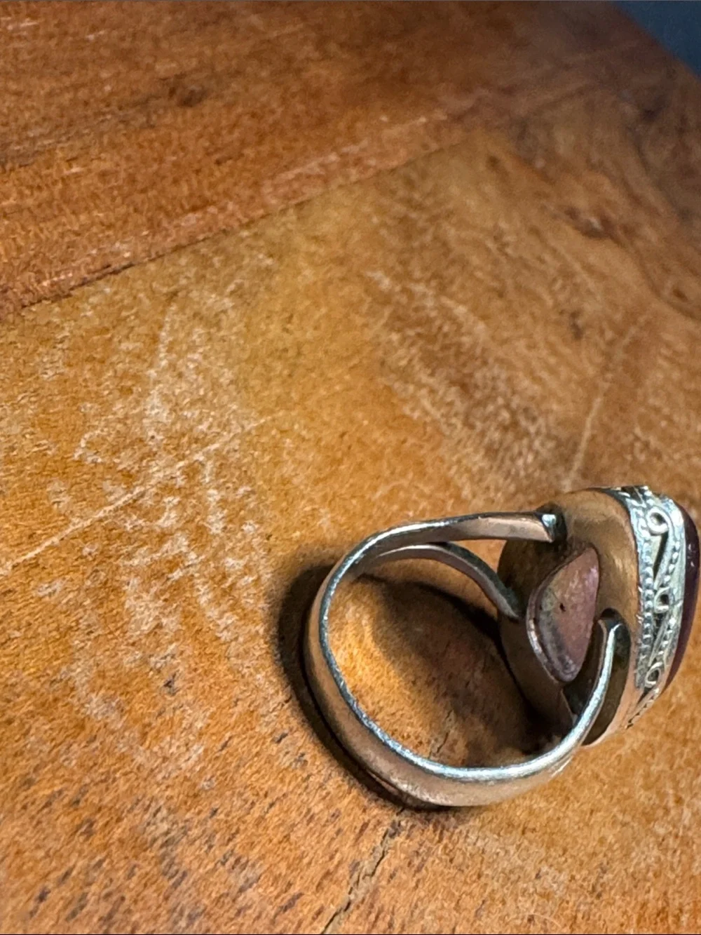 Sterling Silver Teardrop Purple Amethyst Cabochon Ring
